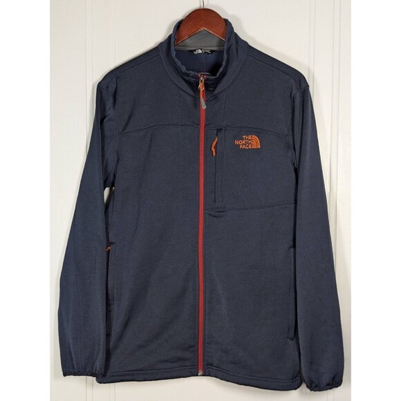 The North Face Mens Medium Softshell Jacket Mock Neck Blue Red Orange Full Zip - Picture 1 of 3
